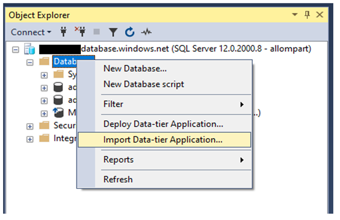 import-data-tier-application